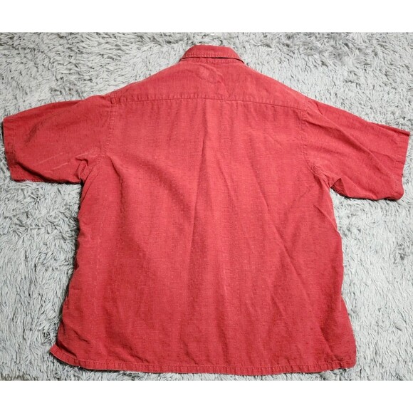 Caribbean Hawaiian Shirt Mens Size XL Floral Beach Short Sleeve Silk Blend Red - Picture 2 of 9